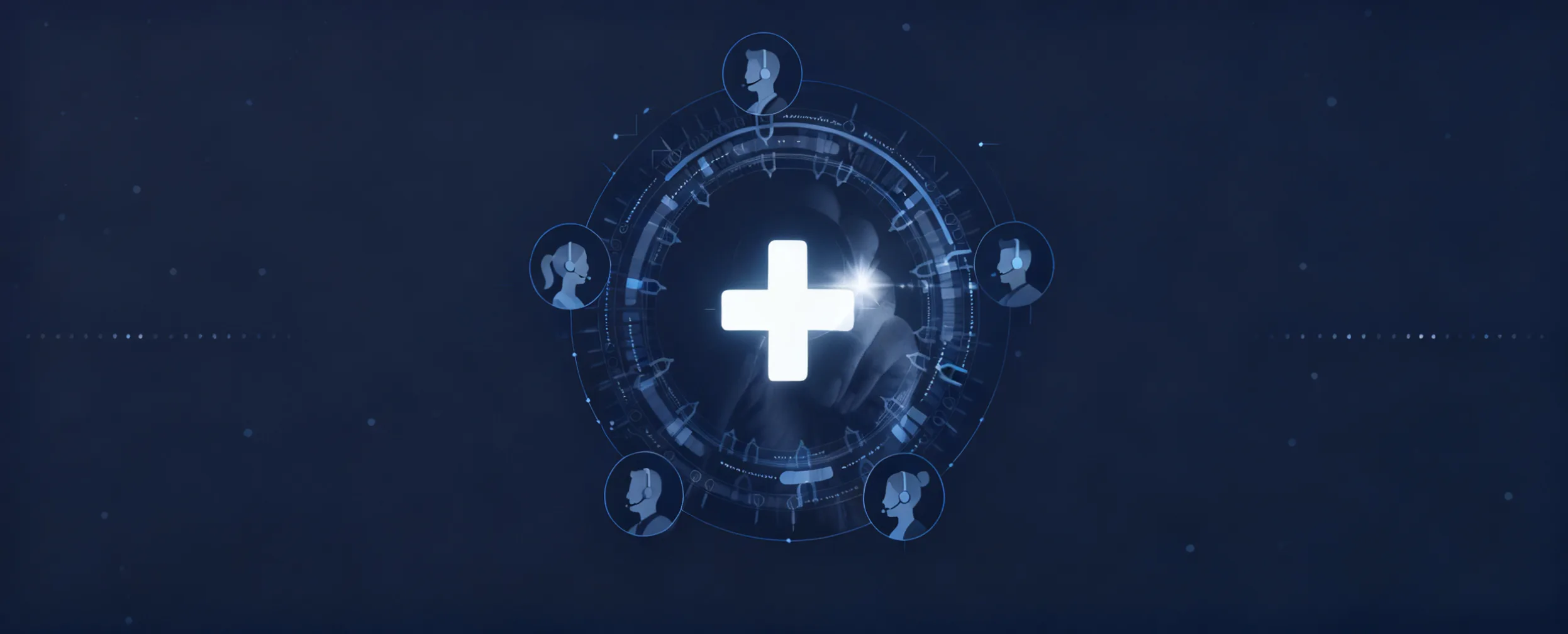 After-sales diagram: a medical cross in a service circle