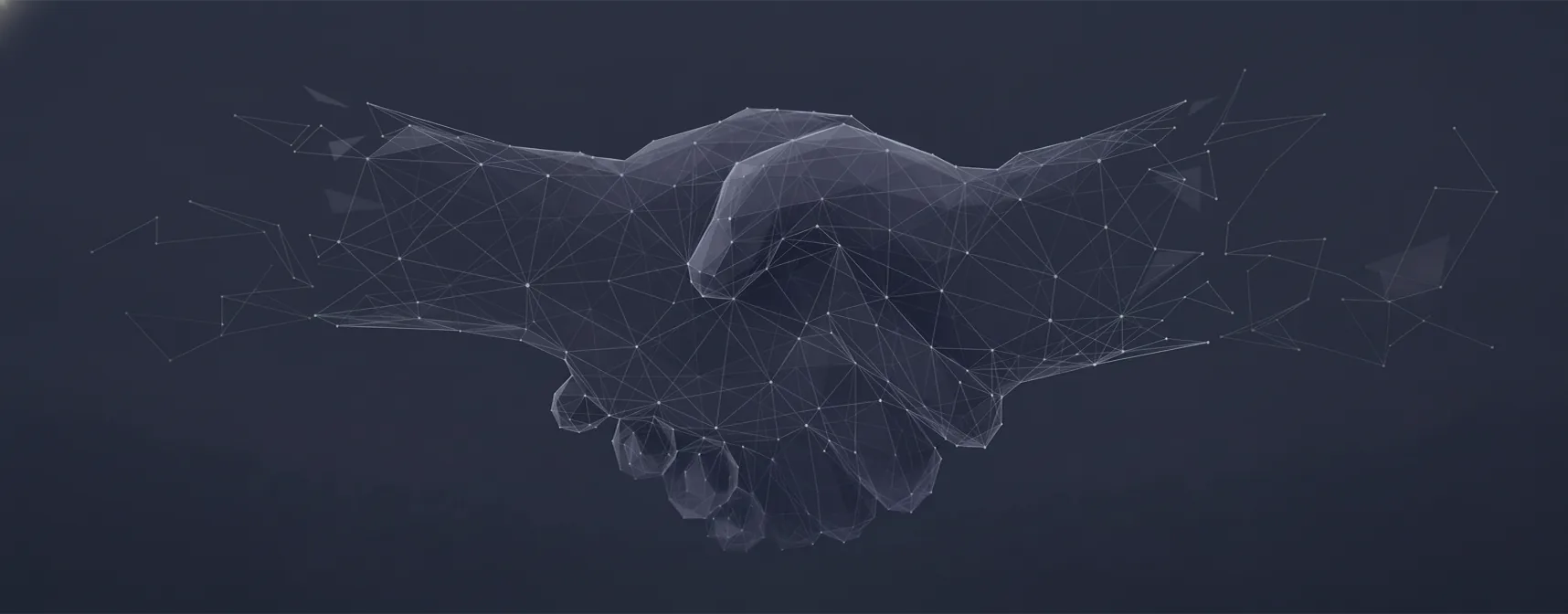 Negotiation diagram with a handshake at the centre